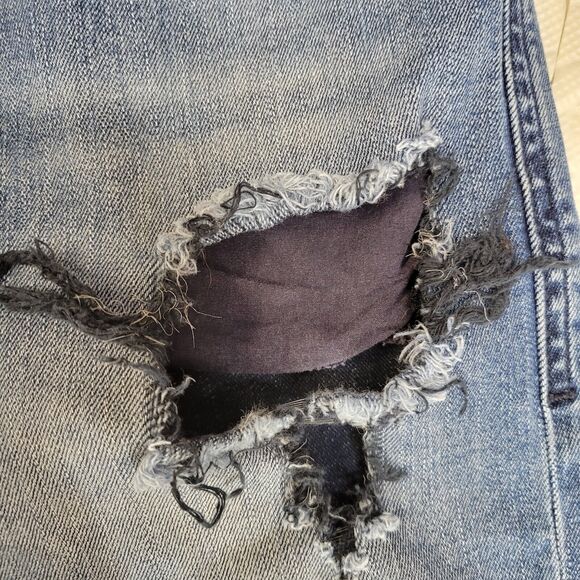 Diesel Jeans Mens 30x32 Thommer Slim Skinny Very Distressed Holes Rock And Roll - Picture 6 of 14